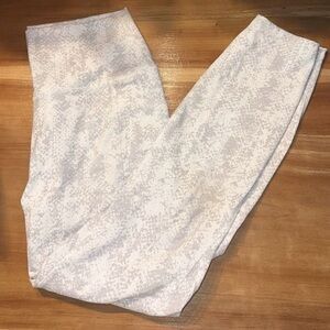White snakeskin leggings
